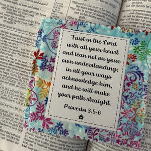 Pocket Prayer Quilt | Proverbs 3:5-6 | Wooden or plastic cross | Printed prayer poem | Prayer card | Handmade | Gift | Bible verse
