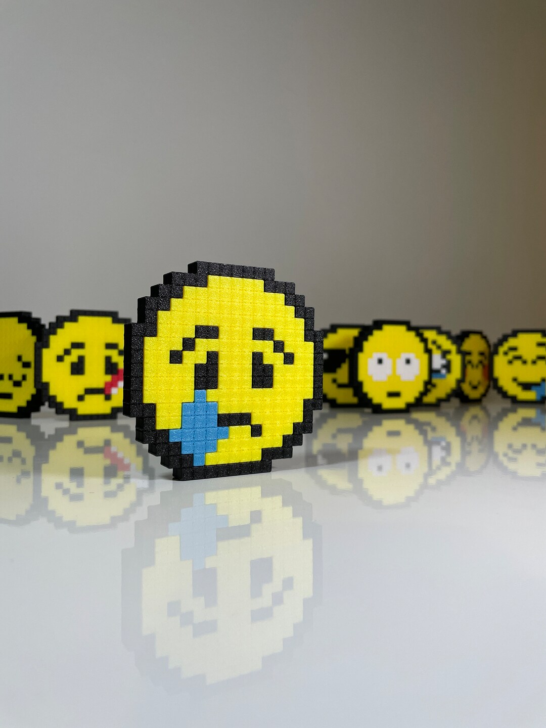 Crying Face Emoji Home Decoration Pixel Art Perfect Gift for Girlfriend ...