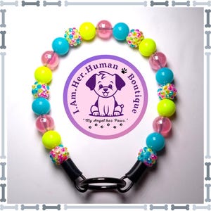 Lil Spring Confetti | Custom | Bubblegum | Beaded Dog Collar | Dog Pearls | Dog Necklace | Acrylic Bead Collar | Slip On | Small Dog Collar