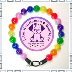 Rainbow Bubbles | Beaded Dog Collar | Bubblegum Dog Collar | Dog Pearls | Dog Necklace | Acrylic Bead Collar | Slip On | Chunky Bead Collar