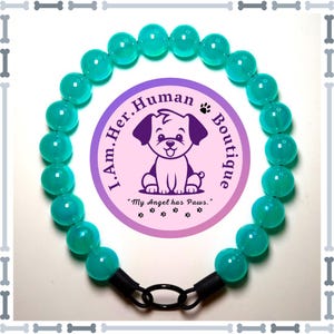 Turquoise Bubbles | Beaded Dog Collar | Bubblegum Dog Collar | Dog Pearls | Dog Necklace | Acrylic | Slip On Collar | Chunky Bead Collar
