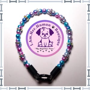 Unicorn Glitz | Beaded Dog Collar | Bubblegum Dog Collar | Dog Pearls | Dog Necklace | Acrylic Bead Collar | Slip On | Small Dog Collar