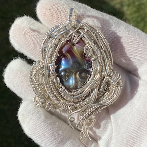Sterling silver wirewrapped woman&#39;s face