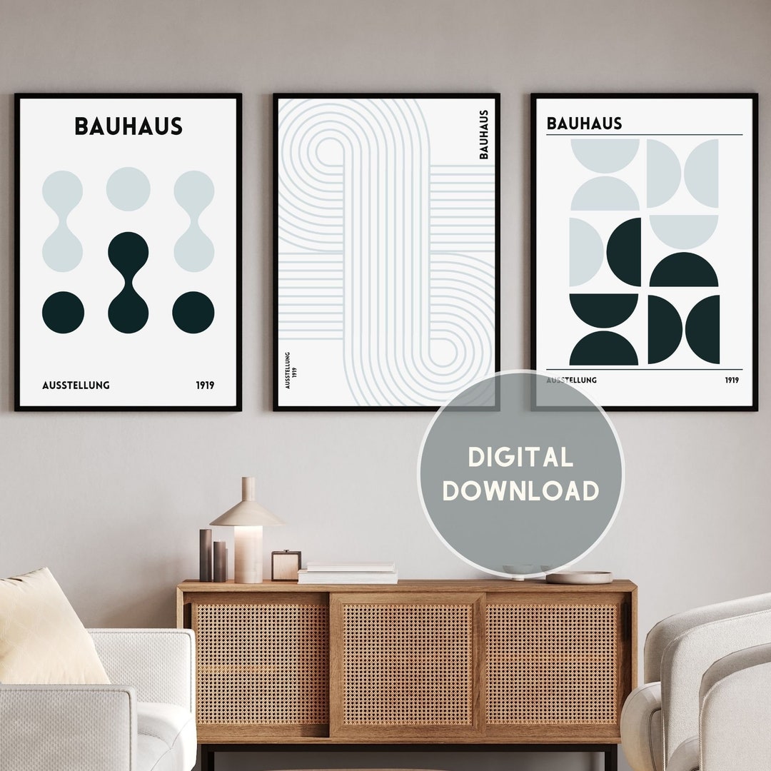 Bauhaus Wall Art Set, Bauhaus Exhibition Poster, Bauhaus Print Abstract ...