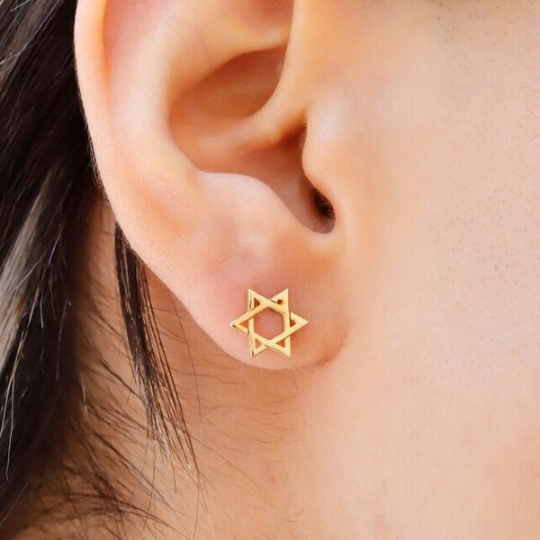 18k Gold Filled Star of David Stud Earrings