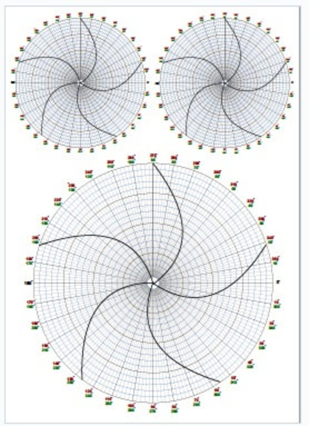 Quilling Board Geometric Spiral Circular Polar Graph Template - Etsy
