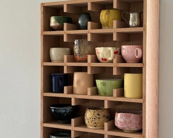 Handmade Solid Wood Cup Shelf