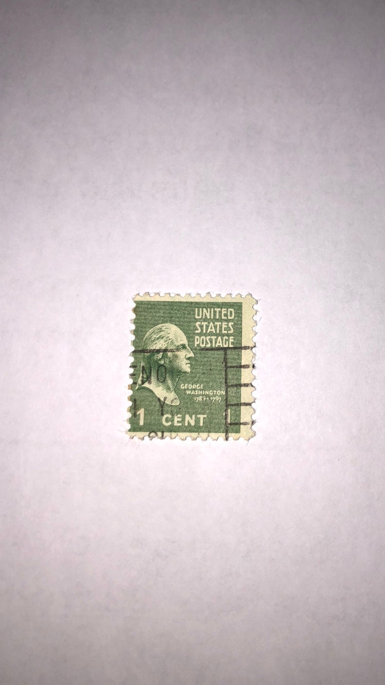 ジョージ・ワシントン1セント希少グリーン切手 1912 - 1922 GREEN George Washington RARE One 1 Cent Stamp