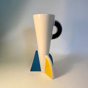 Vintage Bottega Laurentia Memphis Style Vase | Studio Lampo 1980s | Postmodern Italian Ceramic Design