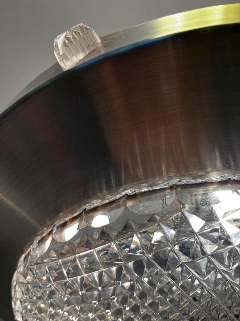 Light Fixture Rim 1970s Vintage Pendant Lamp With Aluminum & Glass, Ornamental Rim ...