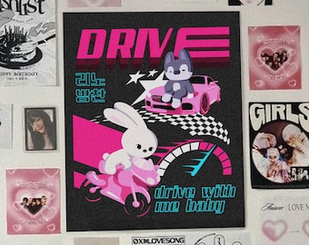 Stray Kids Skzoo Drive Inspired Art Print Kpop Poster - LeeKnow and Bangchan / Leebit and Wolfchan