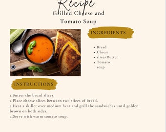 Plantilla digital de recetas de cenas y almuerzos para niños de una semana, incluidos ingredientes e instrucciones