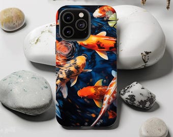 Telefoonhoesje koivis gebrandschilderd glas | Japanse zenkunst, Japan Lover Gift, iPhone Samsung Pixel Galaxy