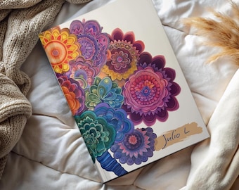 Personlig meditationsdagbok Mandala | Lugnande linjerad anteckningsbok, Yogagåva, Mindfulness Inbunden