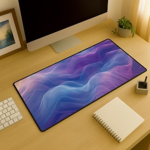 Podkładka pod mysz „Faliste i niebieskie fale oceanu”: nowoczesna podkładka pod mysz do grafiki lub stacji roboczej dla graczy