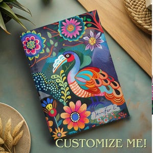 Personalized Folk Art Journal: Floral Animal Botanical Notebook