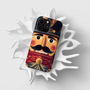 Christmas Nutcracker Phone Case: Retro Holiday Design