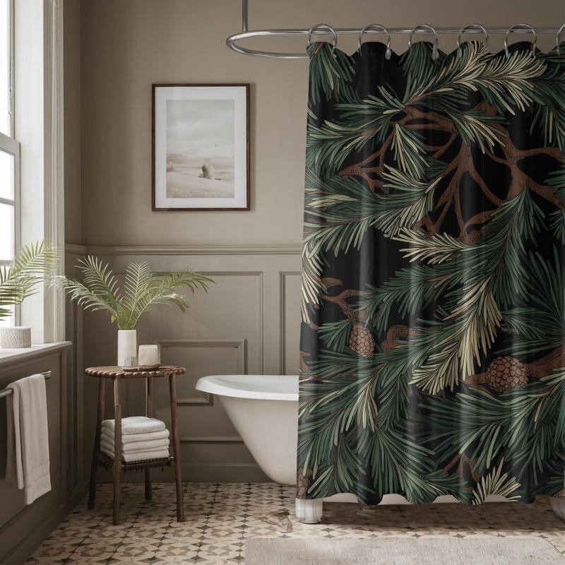 Pine Shower Curtain - Etsy
