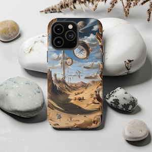Surrealist Melting Clocks Phone Case: Dali Inspired Abstract Art