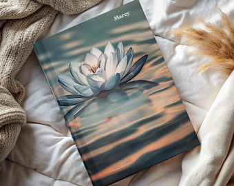 Personalized Lotus Flower Journal: Mindfulness Notebook, Yoga Diary - hardcover, lined, 5.75x8 inches