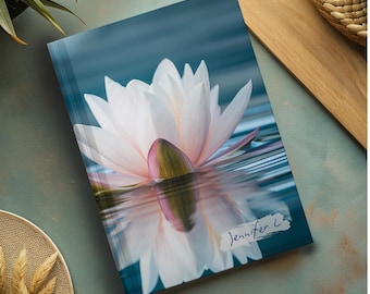 Personalized Lotus Meditation Journal: Serene Water Lily Notebook - hardcover, lined, 5.75x8 inches