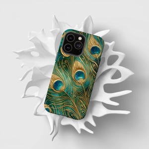 Coque de portable paon, plumes vert sarcelle réalistes, iPhone 16 15 14 13 12 Samsung Galaxy S25 S24 S23 S22 Pixel 9 8 7 pro max ultra