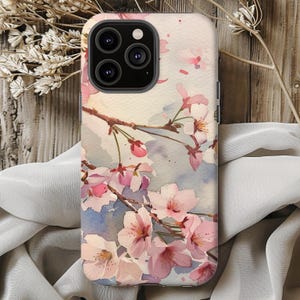 日本の桜の花の電話ケース、Japandi スタイル iPhone 16 15 14 13 12 Samsung S25 S24 S23 S22 Pixel 9 8 7 ギフト Pro Max Ultra