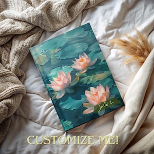 Lotus Flower Journal: Asian Art Hardcover Notebook (Personalized)