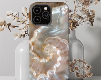 Étui de téléphone Nautilus Seashell : aspect nacré, protection durable pour iPhone, Galaxy ou Pixel