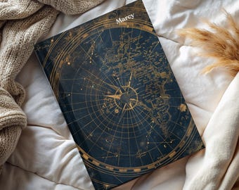 Personalized Journal Celestial Map | Dream Night Sky Notebook, Astrology Gift, Lined Hardcover