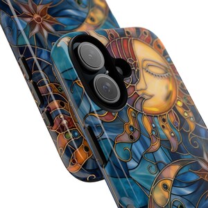 Vitrina con diseño de Sol y Luna Celestiales, cubierta brillante o mate, personalizada. imagen 4