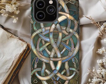 Celtic Knot Phone Case Celtic Knot | 3D Stained Glass Art, Celtic Heritage Gift, iPhone Samsung Pixel Galaxy