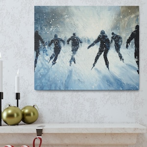 Ice Skating Canvas Art: Winter Wonderland Home Decor