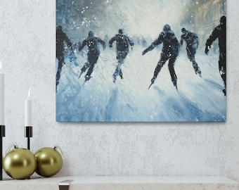 Ice Skating Canvas Art: Winter Wonderland Home Decor
