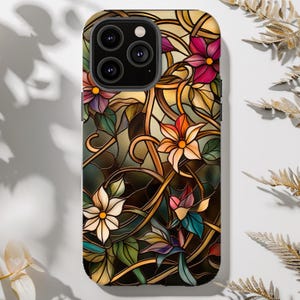 Art Nouveau Floral Stained Glass Phone Case