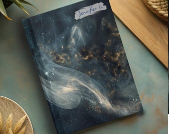 Journal personnalisé du ciel nocturne : carnet d'astronomie à couverture rigide, étoiles abstraites - Couverture rigide, ligné, 5,75 x 8 pouces
