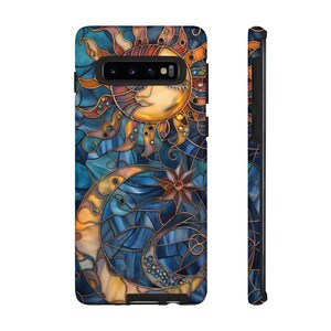 Vitrina con diseño de Sol y Luna Celestiales, cubierta brillante o mate, personalizada. imagen 2