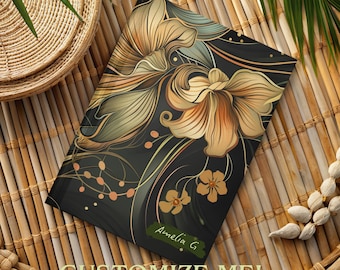 Gepersonaliseerde dagboek Art Nouveau bloemen | Vintage botanisch notitieboek, elegant cadeau voor haar