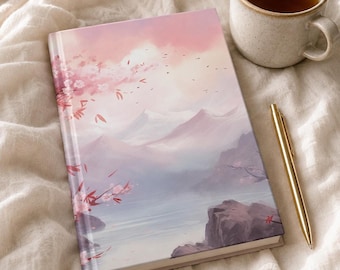Hardcover Journal Cherry Blossom | Japanese Sakura Art, Gift for Japan Lover, Lined Notebook