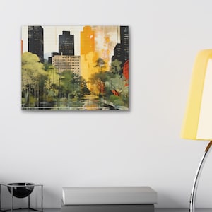 Urban Landscape Canvas Art - Modern Cityscape Artwork on canvas perfect for home or office gift