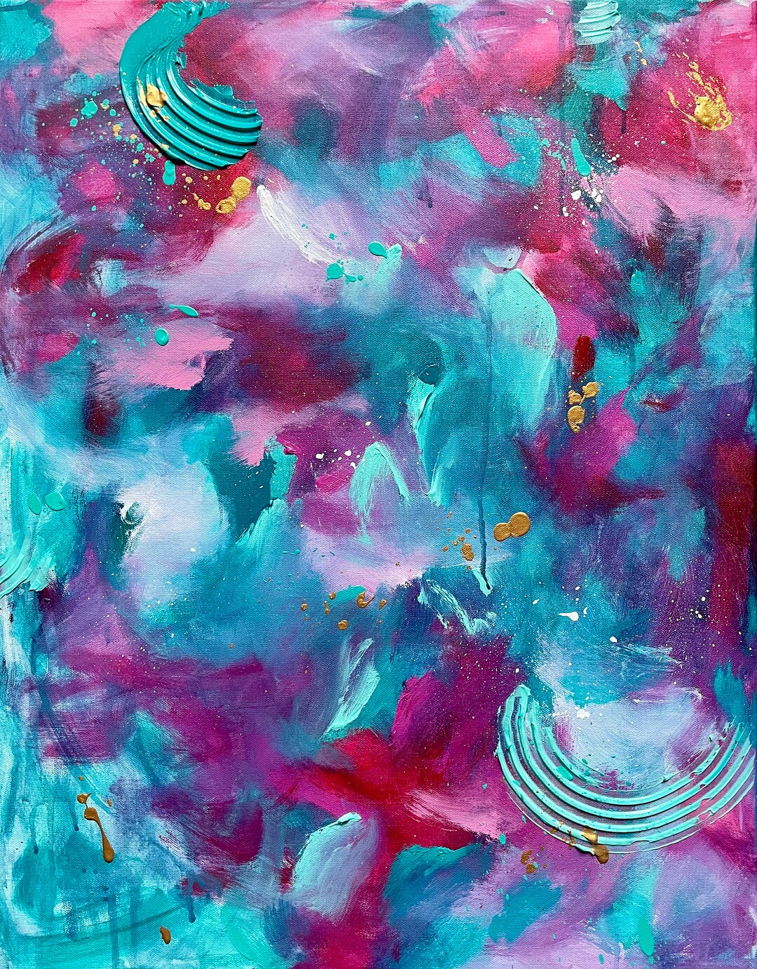 Original Fine Art Acrylic Abstract Painting i Am My Own Muse 28x22 In