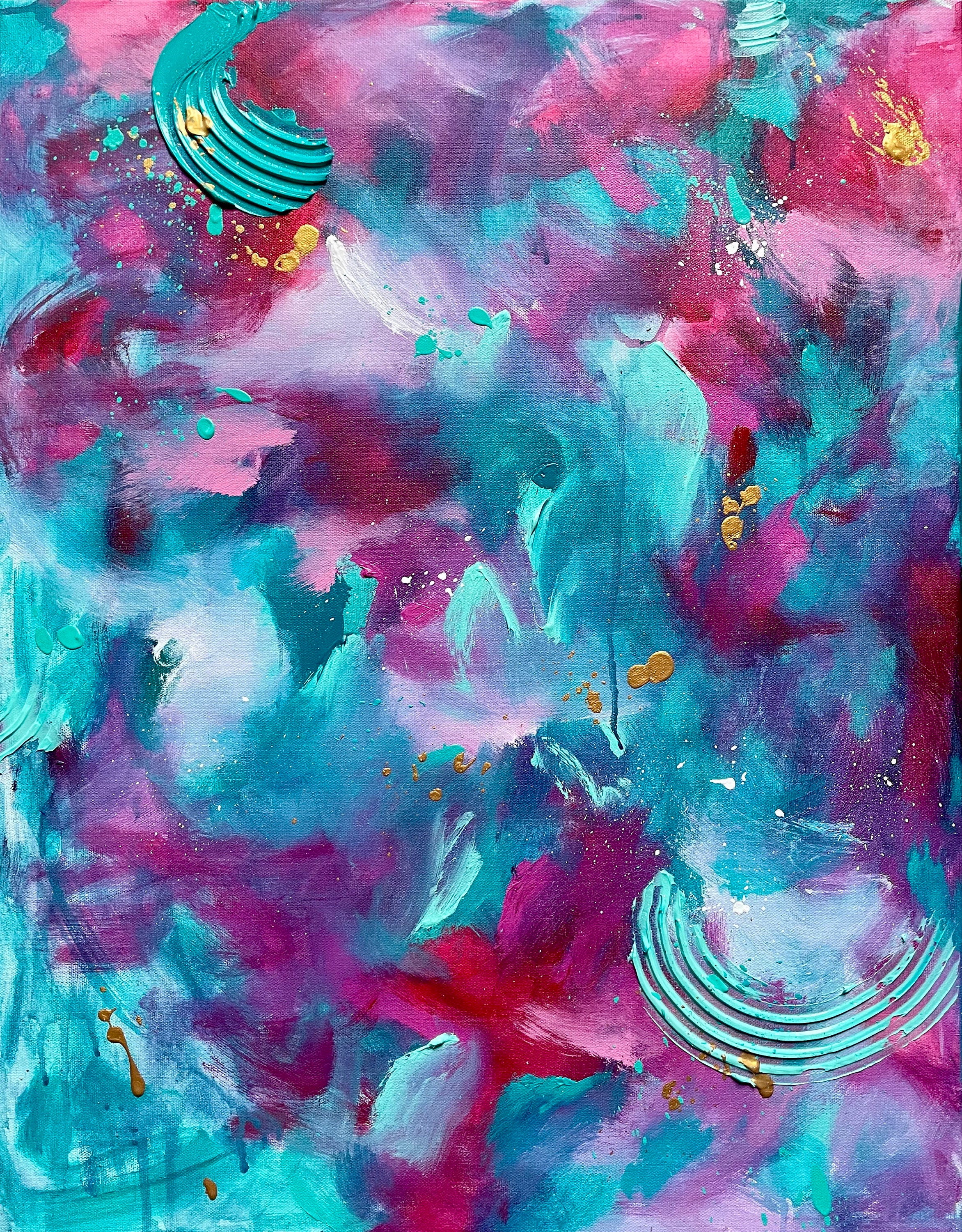 Original fine art acrylic abstract painting "I am my own muse" 28x22 in