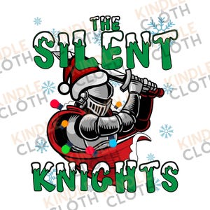 Kerst 5K Running Team digitale png-download | Silent Knights ontwerp teamhardloopoutfit voor feestdagen | Bijpassende marathon: 5 km hardloopuitdaging