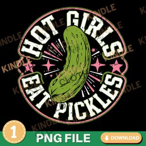 File di progettazione per sublimazione di sottaceti PNG Download digitale / Ragazze hot mangiano sottaceti Download immediato / Stagione di inscatolamento di sottaceti all'aneto