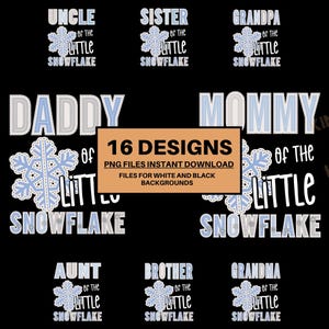 Kerst winter babyshower voor jongens bijpassend shirtontwerp digitale png-download | Familie-outfit met kleine sneeuwvlok direct downloaden