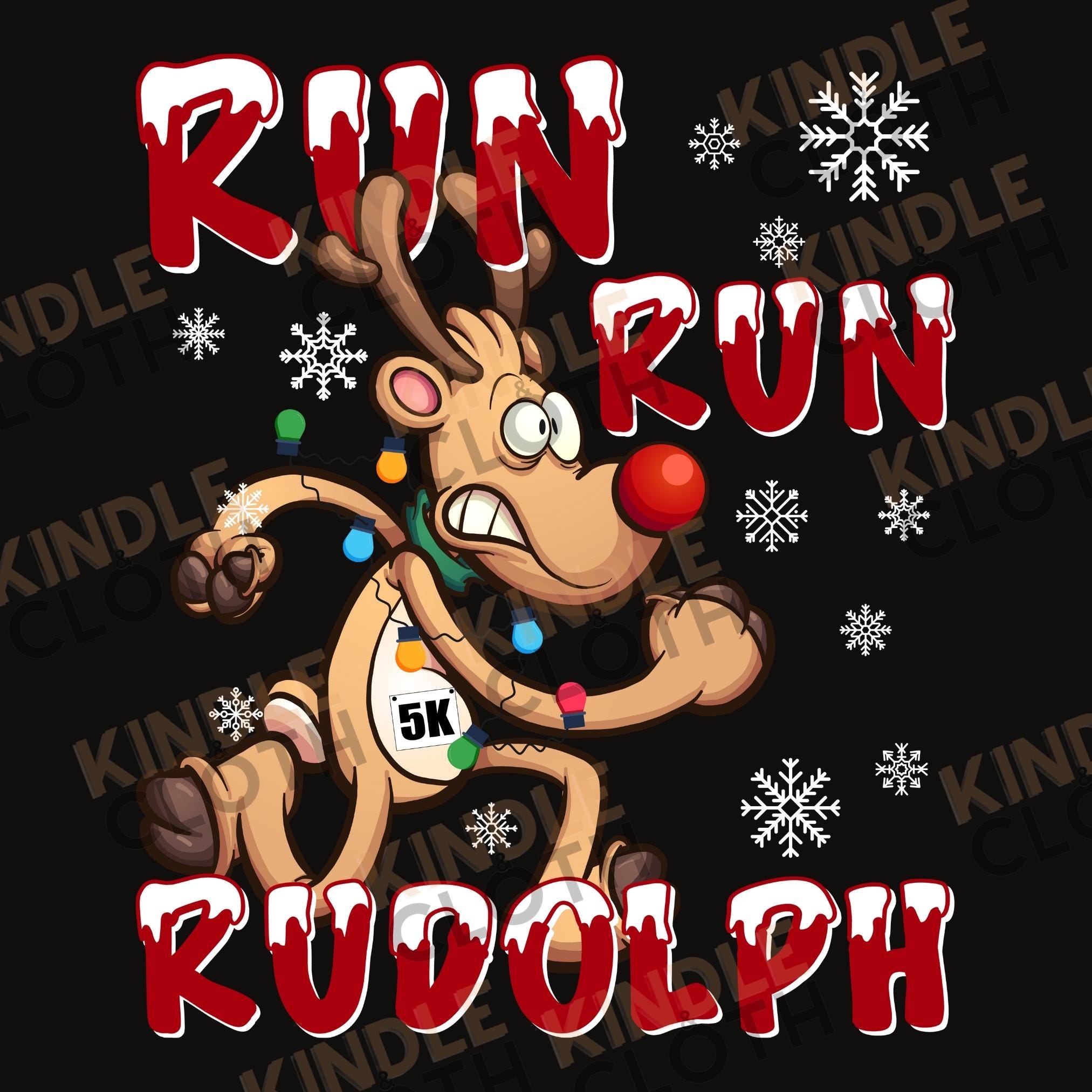 Christmas 5K Run Run Rudolph Png Digital Download | Holiday Team ...