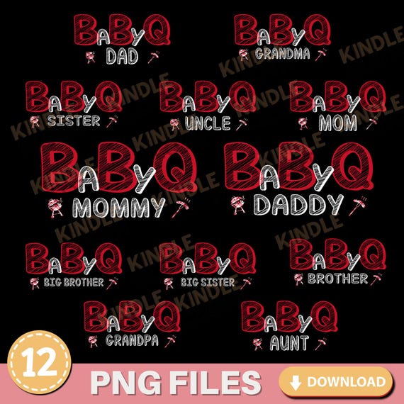 Bbq Baby Shower Png Matching Family Outfit Design Digital Download Baby-q Backyard Barbecue Cookout Party Baby Announcement Sublimation
