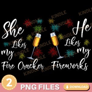 Casais de Véspera de Ano Novo Png Digital Download | Combinando Seus e Seus Desenhos de Roupas de Sublimação de Fogos de Artifício | Clipart de Festa de Esposa e Marido