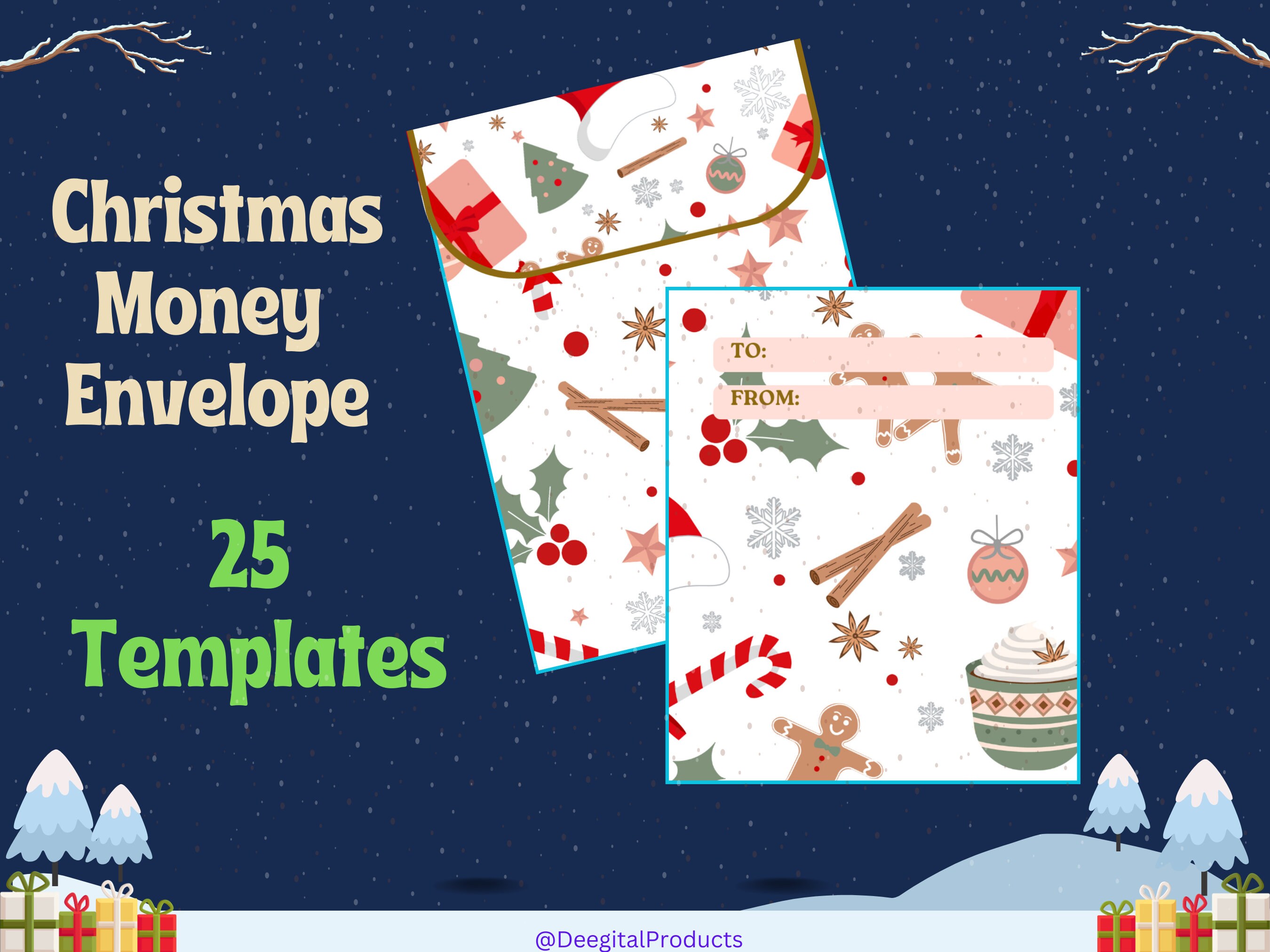 Christmas Money Envelope Printable Template Gift Envelope, Money ...