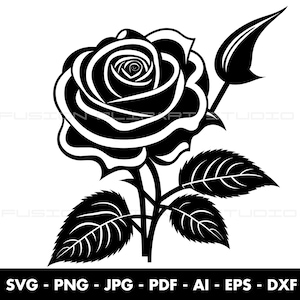 ROSE SVG FILE, Roses Svg, Flower Svg, Roses Template Svg, Rose Bouquet Svg, Rose Svg Bundle, Red Rose Svg, Rose Png, Vector, Rose Clipart